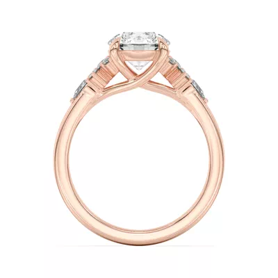 Belinda Pear and Round Diamond Cluster Engagement Ring