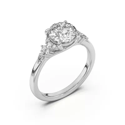 Belinda Pear and Round Diamond Cluster Engagement Ring