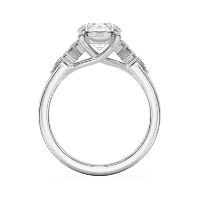 Belinda Pear and Round Diamond Cluster Engagement Ring