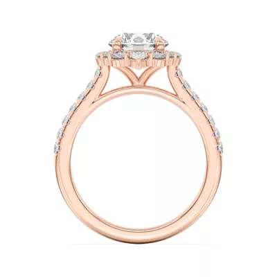 Lexa Round and Pear Diamond Halo Engagement Ring