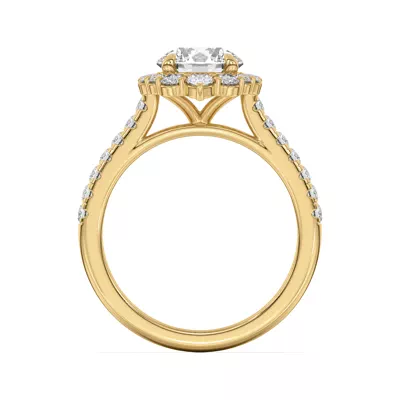 Lexa Round and Pear Diamond Halo Engagement Ring