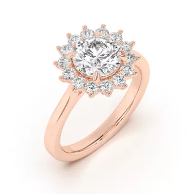 Nova Burst Halo Engagement Ring