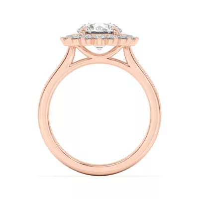 Nova Burst Halo Engagement Ring