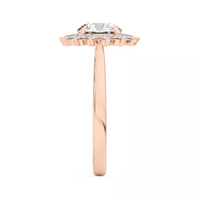 Nova Burst Halo Engagement Ring