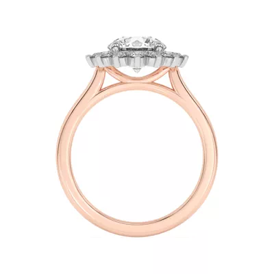 Nova Burst Two-Tone Halo Engagement Ring