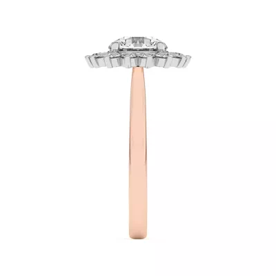 Nova Burst Two-Tone Halo Engagement Ring