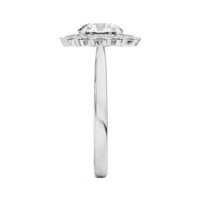 Nova Burst Halo Engagement Ring