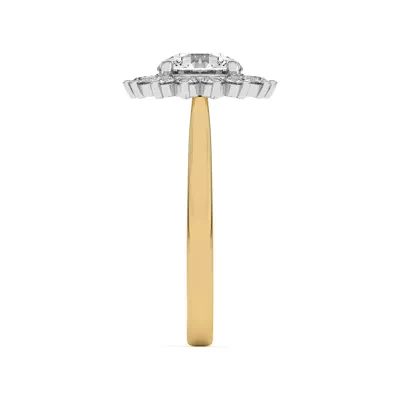 Nova Burst Two-Tone Halo Engagement Ring