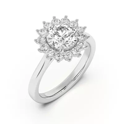 Nova Burst Halo Engagement Ring