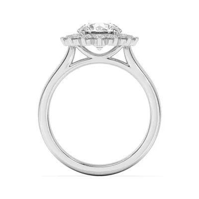 Nova Burst Halo Engagement Ring
