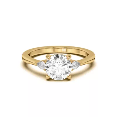 Kelsey Pear Diamond Three-Stone Engagement Ring