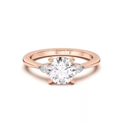 Kelsey Pear Diamond Three-Stone Engagement Ring