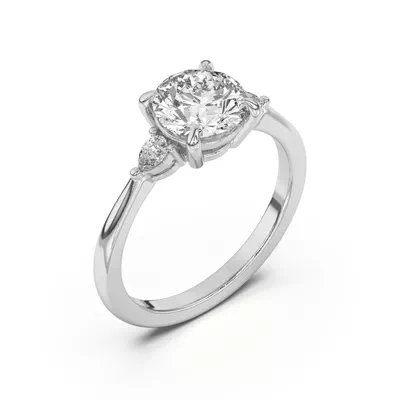 Kelsey Pear Diamond Three-Stone Engagement Ring