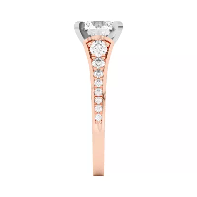 Bria Graduated Wide Cathedral Two-Tone Engagement Ring