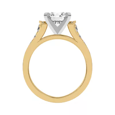 Bria Graduated Wide Cathedral Two-Tone Engagement Ring