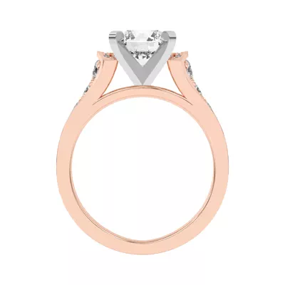 Bria Graduated Wide Cathedral Two-Tone Engagement Ring