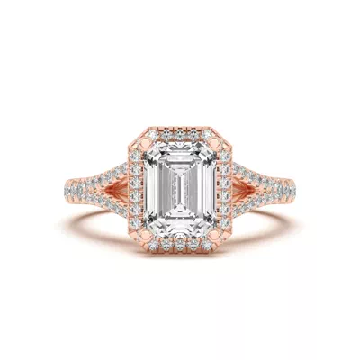 Clarissa Split Shank Halo Engagement Ring