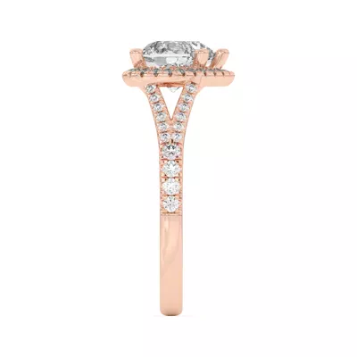 Clarissa Split Shank Halo Engagement Ring
