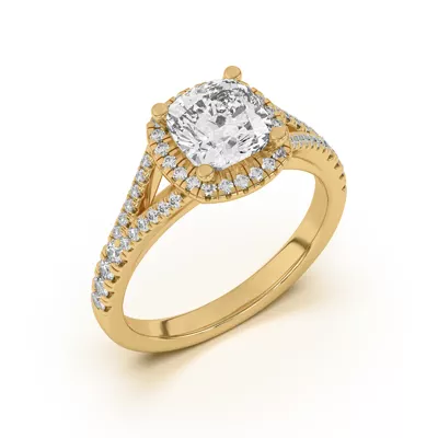 Clarissa Split Shank Halo Engagement Ring