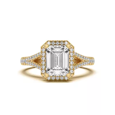 Clarissa Split Shank Halo Engagement Ring