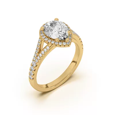 Clarissa Split Shank Halo Engagement Ring