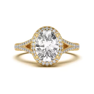 Clarissa Split Shank Halo Engagement Ring
