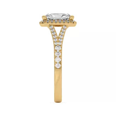 Clarissa Split Shank Halo Engagement Ring