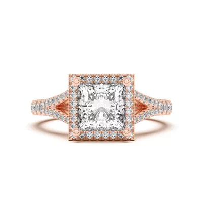 Clarissa Split Shank Halo Engagement Ring