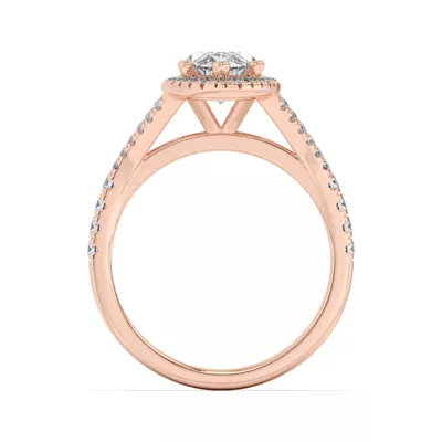 Clarissa Split Shank Halo Engagement Ring