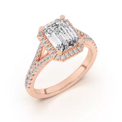 Clarissa Split Shank Halo Engagement Ring