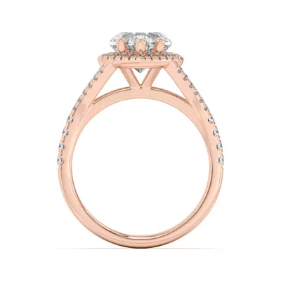 Clarissa Split Shank Halo Engagement Ring
