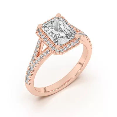 Clarissa Split Shank Halo Engagement Ring