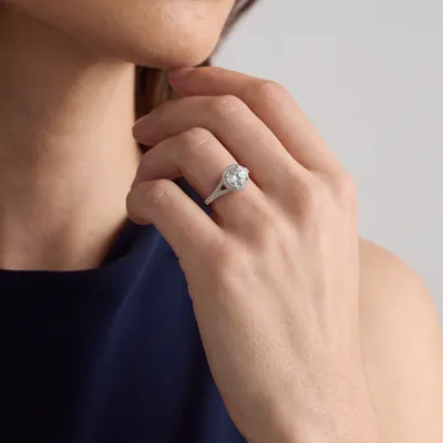 Clarissa Split Shank Halo Engagement Ring