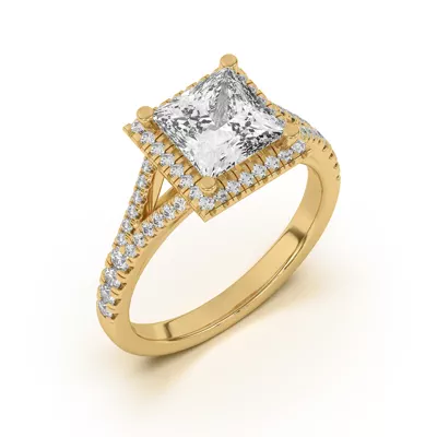 Clarissa Split Shank Halo Engagement Ring