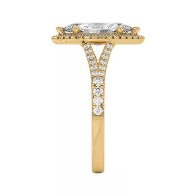 Clarissa Split Shank Halo Engagement Ring