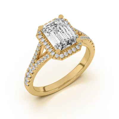 Clarissa Split Shank Halo Engagement Ring