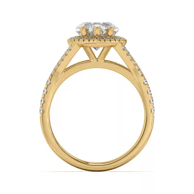 Clarissa Split Shank Halo Engagement Ring
