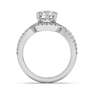 Desiree Crossover Floating Halo Engagement Ring