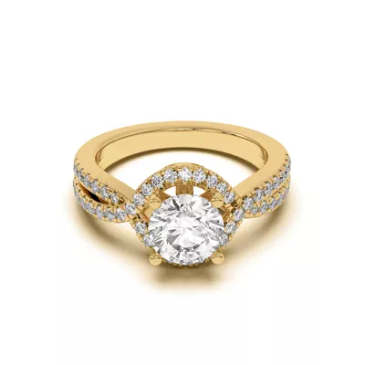 Desiree Crossover Floating Halo Engagement Ring