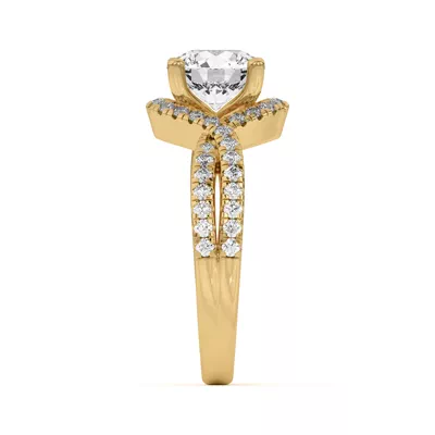 Desiree Crossover Floating Halo Engagement Ring