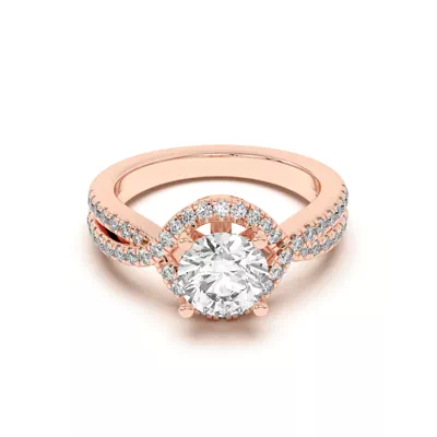 Desiree Crossover Floating Halo Engagement Ring
