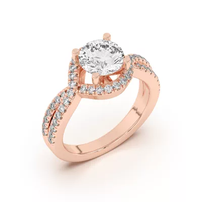 Desiree Crossover Floating Halo Engagement Ring