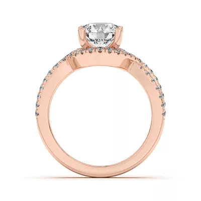 Desiree Crossover Floating Halo Engagement Ring