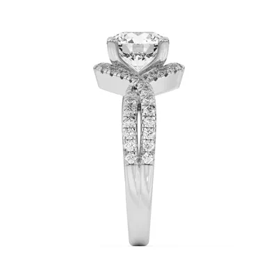 Desiree Crossover Floating Halo Engagement Ring