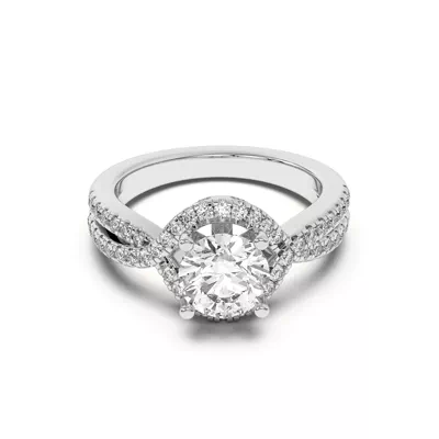 Desiree Crossover Floating Halo Engagement Ring