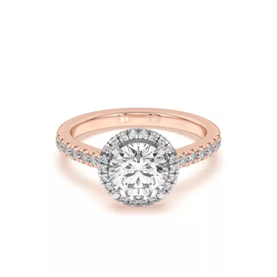 Estelle Classic Pave Cathedral Halo Two-Tone Engagement Ring