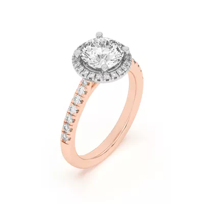 Estelle Classic Pave Cathedral Halo Two-Tone Engagement Ring