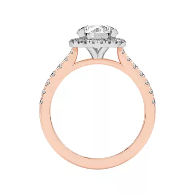 Estelle Classic Pave Cathedral Halo Two-Tone Engagement Ring