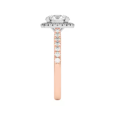 Estelle Classic Pave Cathedral Halo Two-Tone Engagement Ring