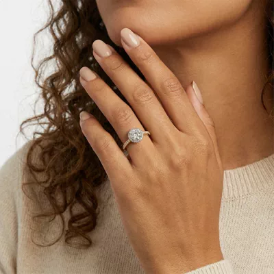 Estelle Classic Pave Cathedral Halo Two-Tone Engagement Ring